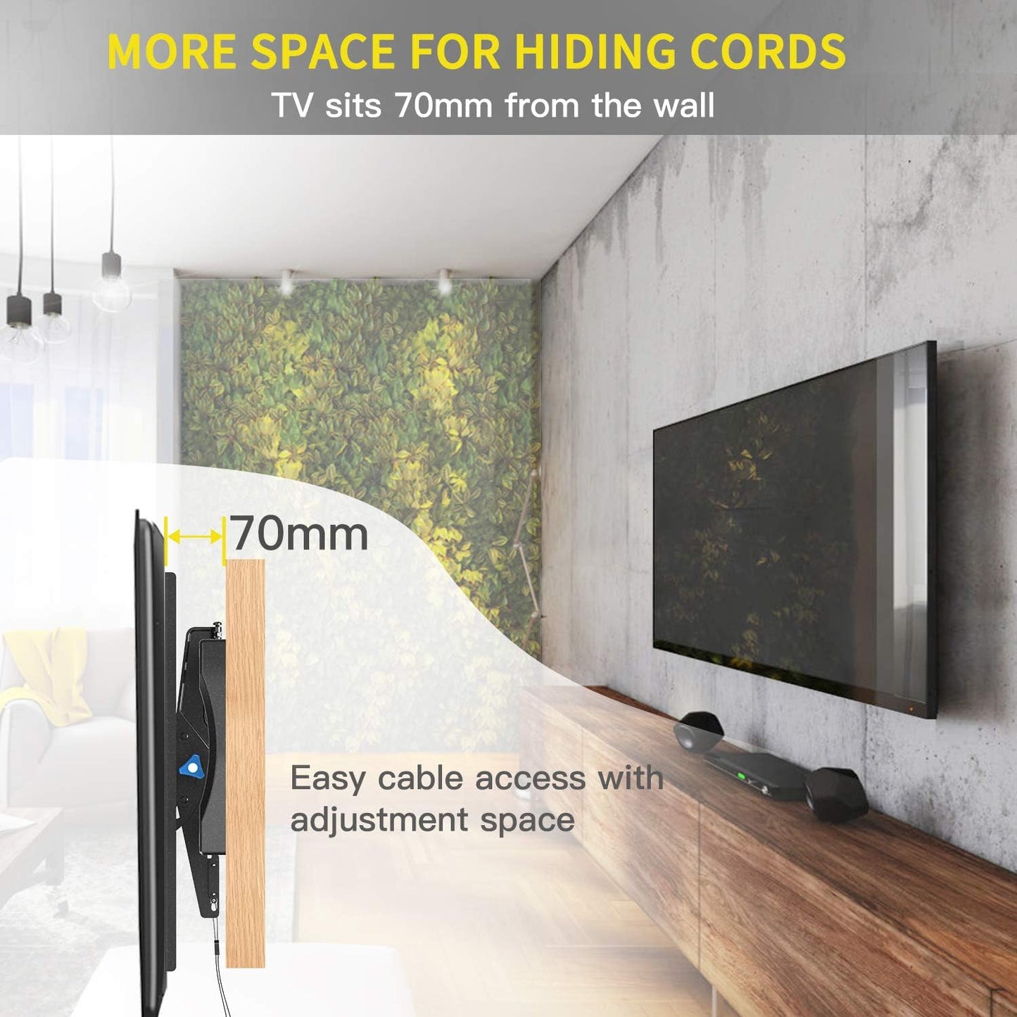 TV Wall Mount for Most 40-82 Inch TVs, Tilt TV Wall Bracket Max. VESA 600x400mm for Curved & Flat Screens up to 60kg, APPSLT3-E